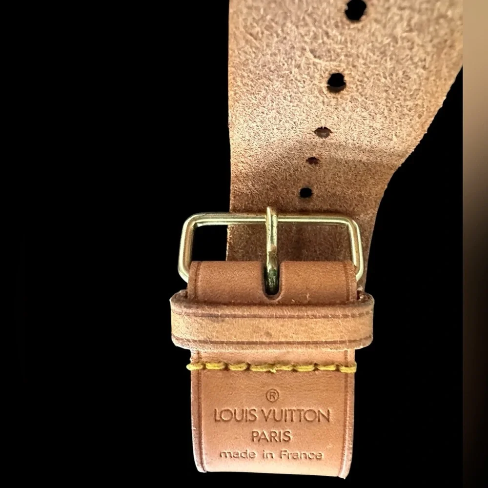 💙 Authentic Louis Vuitton Vachetta Luggage Tag and Poignet